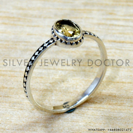 Citrine 925 Sterling Silver Ring (SJWR-2924)