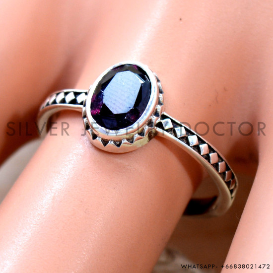Garnet 925 Sterling Silver Ring (SJWR-2926)