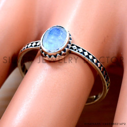 Rainbow Moonstone 925 Sterling Silver Ring (SJWR-2928)