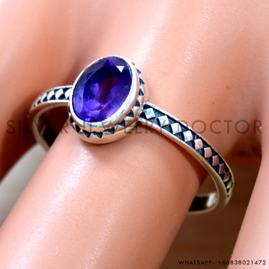 Amethyst 925 Sterling Silver Ring (SJWR-2930)