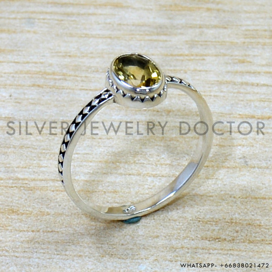 Citrine 925 Sterling Silver Ring (SJWR-2933)