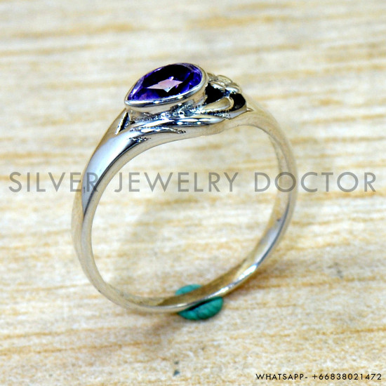 Amethyst 925 Sterling Silver Ring (SJWR-2935)