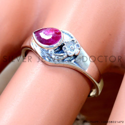 Ruby 925 Sterling Silver Ring (SJWR-2936)