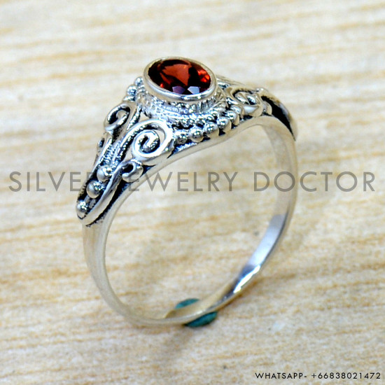 Garnet 925 Sterling Silver Ring (SJWR-2937)