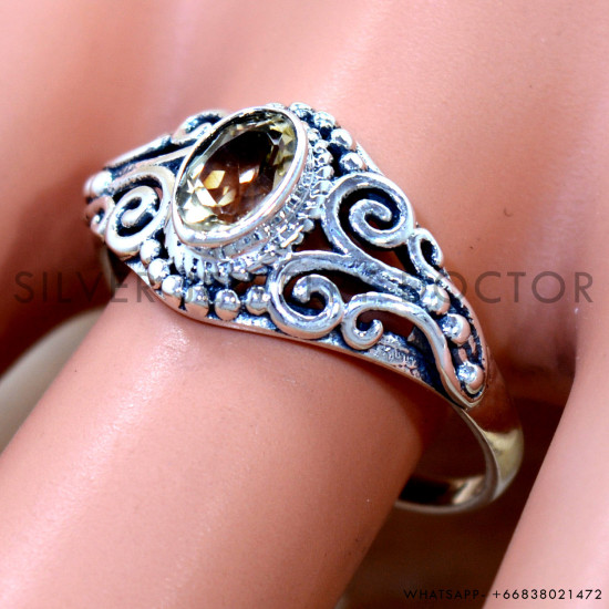 Citrine 925 Sterling Silver Ring (SJWR-2939)