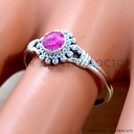 Ruby 925 Sterling Silver Ring (SJWR-2940)