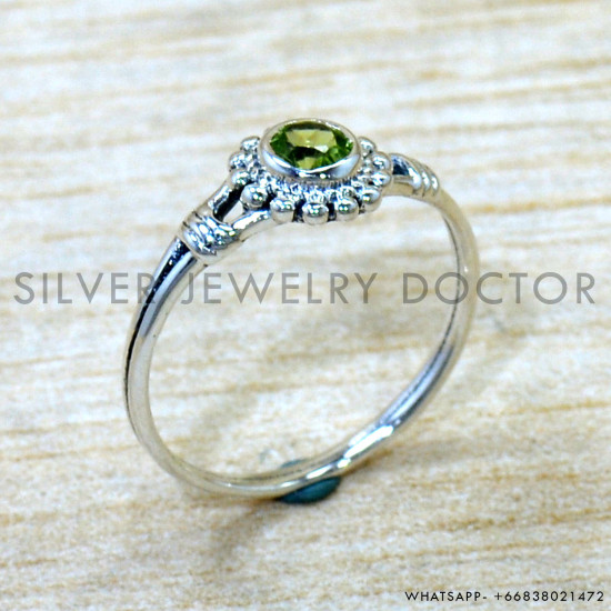 Peridot 925 Sterling Silver Ring (SJWR-2942)