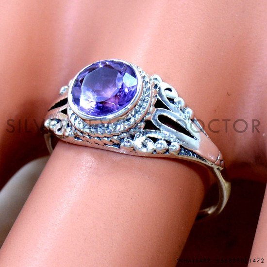 Amethyst 925 Sterling Silver Ring (SJWR-2943)
