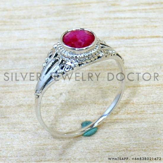Ruby 925 Sterling Silver Ring (SJWR-2944)
