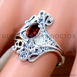 Garnet 925 Sterling Silver Ring (SJWR-2946)