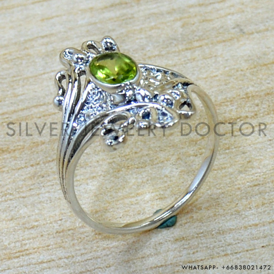 Peridot 925 Sterling Silver Ring (SJWR-2947)