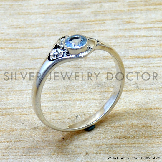 Blue Topaz 925 Sterling Silver Ring (SJWR-2949)