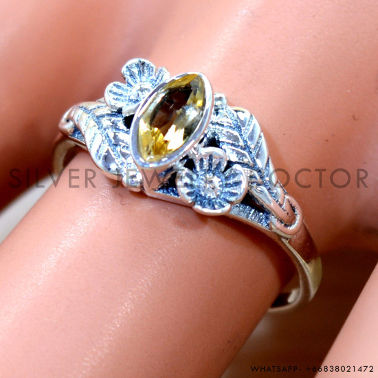 Citrine 925 Sterling Silver Ring (SJWR-2953)