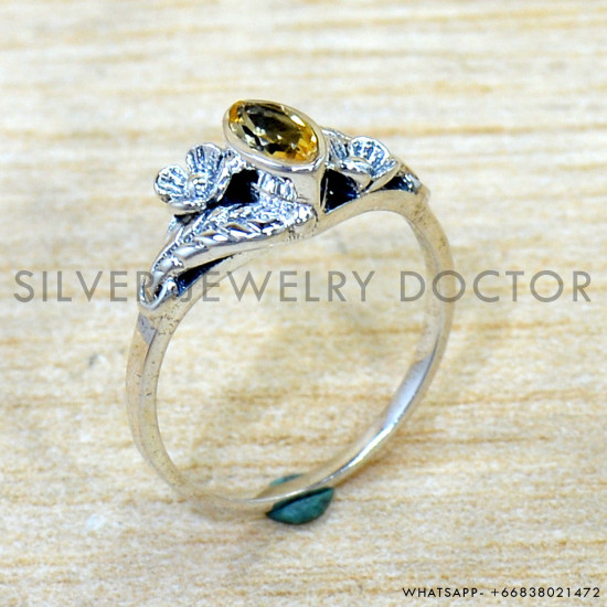 Citrine 925 Sterling Silver Ring (SJWR-2953)