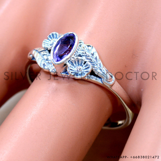 Amethyst 925 Sterling Silver Ring (SJWR-2954)