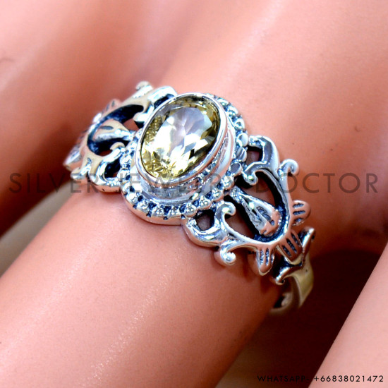 Citrine 925 Sterling Silver Ring (SJWR-2957)