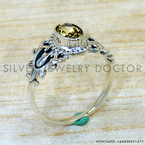 Citrine 925 Sterling Silver Ring (SJWR-2957)