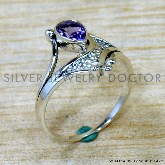 Amethyst 925 Sterling Silver Ring (SJWR-2959)