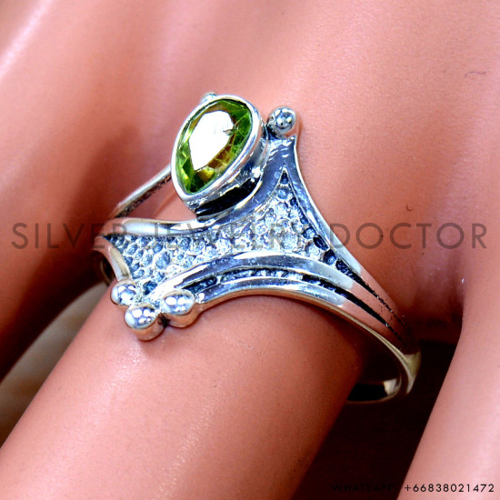 Peridot 925 Sterling Silver Ring (SJWR-2961)