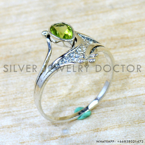 Peridot 925 Sterling Silver Ring (SJWR-2961)