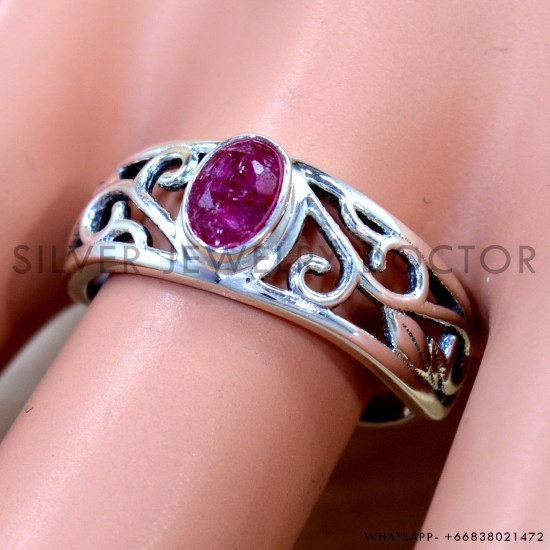 Ruby 925 Sterling Silver Ring (SJWR-2962)