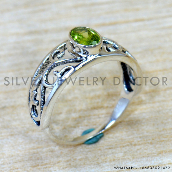 Peridot 925 Sterling Silver Ring (SJWR-2965)