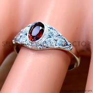 925 Pure Sterling Silver Garnet Gemstone Unique Jewelry Ring SJWR-2966 925 Pure Sterling Silver Garnet Gemstone Unique Jewelry Ring SJWR-2966