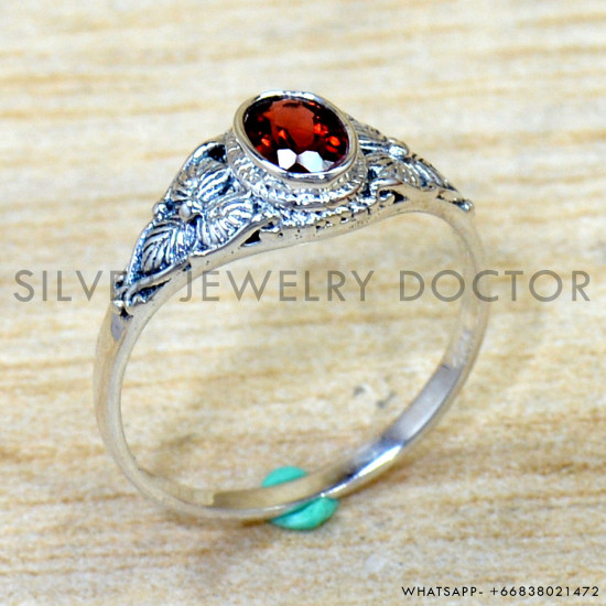Garnet 925 Sterling Silver Ring (SJWR-2966)