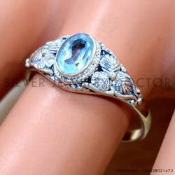 Blue Topaz 925 Sterling Silver Ring (SJWR-2967)