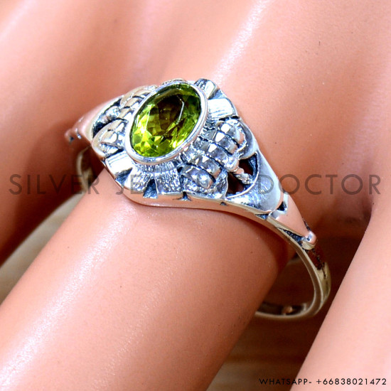 Peridot 925 Sterling Silver Ring (SJWR-2969)