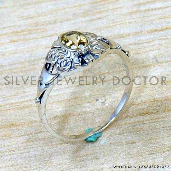 Citrine 925 Sterling Silver Ring (SJWR-2970)