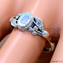 Rainbow Moonstone 925 Sterling Silver Ring (SJWR-2972)