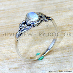 Rainbow Moonstone 925 Sterling Silver Ring (SJWR-2972)