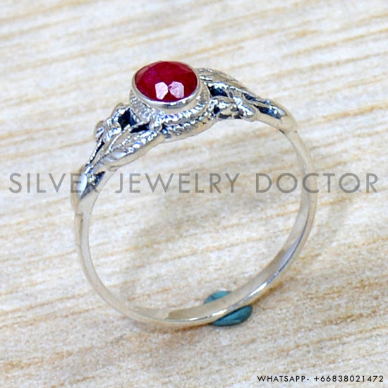 Ruby 925 Sterling Silver Ring (SJWR-2975)