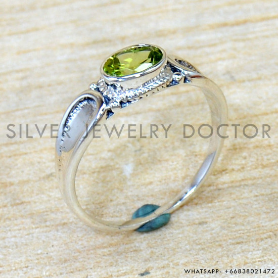 Peridot 925 Sterling Silver Ring (SJWR-2979)