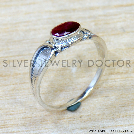 Ruby 925 Sterling Silver Ring (SJWR-2980)