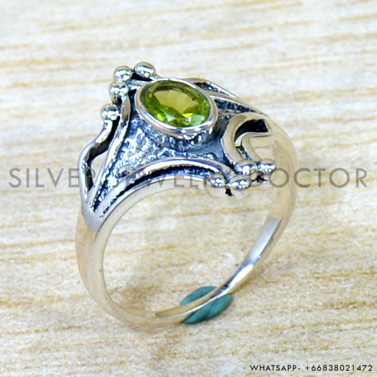 Peridot 925 Sterling Silver Ring (SJWR-2988)