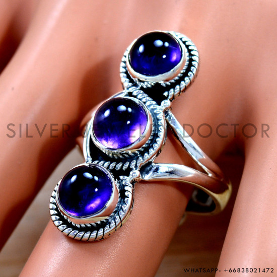 Amethyst 925 Sterling Silver Ring (SJWR-2995)