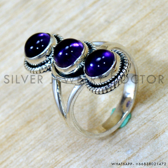 Amethyst 925 Sterling Silver Ring (SJWR-2995)