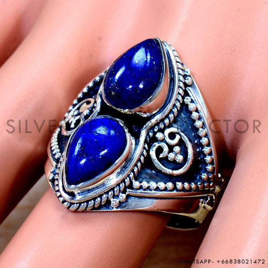 Lapis Lazuli 925 Sterling Silver Ring (SJWR-2997)