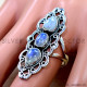 Rainbow Moonstone 925 Sterling Silver Ring (SJWR-2999)