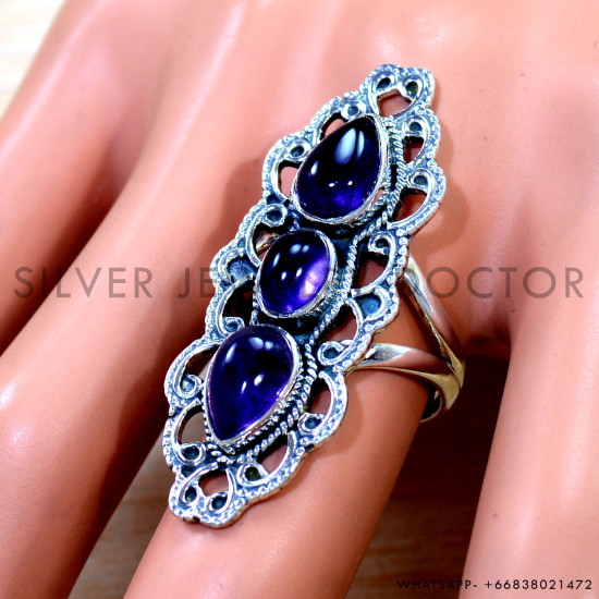 Amethyst 925 Sterling Silver Ring (SJWR-3000)
