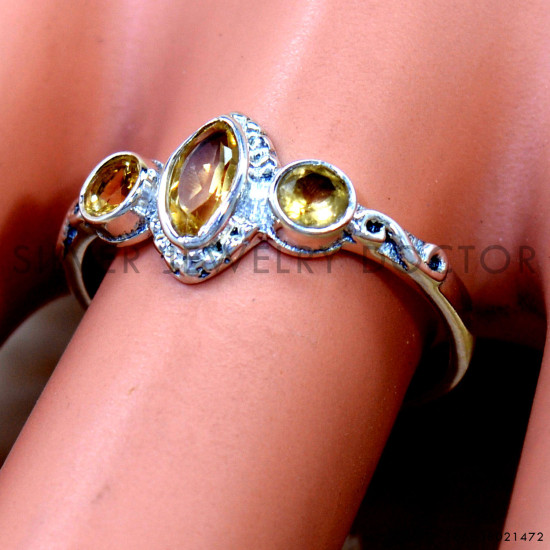Citrine 925 Sterling Silver Ring (SJWR-3005)