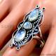 Rainbow Moonstone 925 Sterling Silver Ring (SJWR-3006)