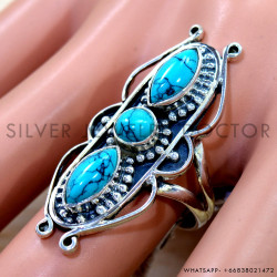 Turquoise 925 Sterling Silver Ring (SJWR-3007)