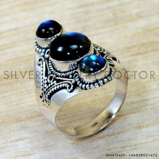 Labradorite 925 Sterling Silver Ring (SJWR-3018)
