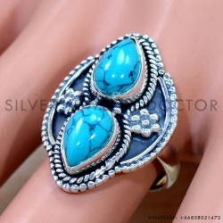 Turquoise 925 Sterling Silver Ring (SJWR-3028)