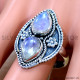 Rainbow Moonstone 925 Sterling Silver Ring (SJWR-3029)