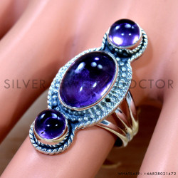 Amethyst 925 Sterling Silver Ring (SJWR-3035)