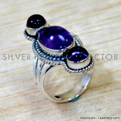 Amethyst 925 Sterling Silver Ring (SJWR-3035)